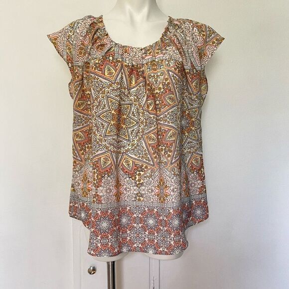 Lauren Conrad Starburst geometric print top - Picture 1 of 11